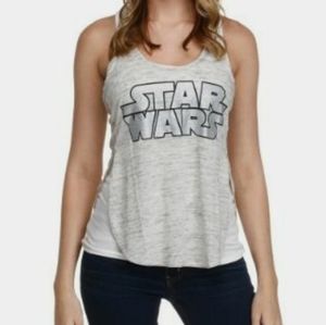 ☀️ Star Wars Shimnery Logo Racerback Top Sz M